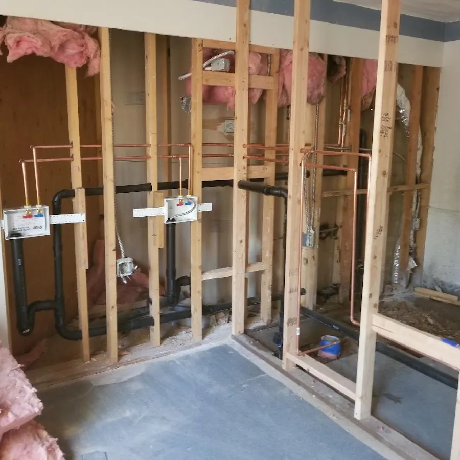 Copper pipe rough-in and plumbing installation in Chippewa